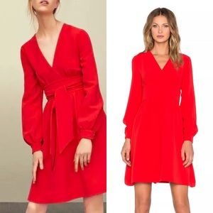 Kate Spade tie waist bow blaze a trail red dress